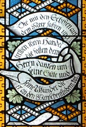 Nikolaikirche Anklam, Nikolausfenster (Detailansicht, *2004)