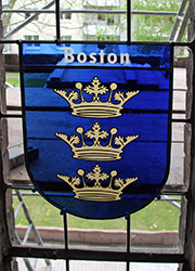 Nikolaikirche Anklam, Hanse-Wappenfenster von Boston, England (*2017)