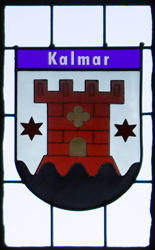 Nikolaikirche Anklam, Hanse-Wappenfenster von Kalmar, Schweden (*2013)