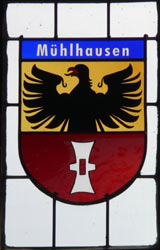 Nikolaikirche Anklam, Hanse-Wappenfenster von Mühlhausen (*2010)