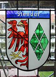 Nikolaikirche Anklam, Hanse-Wappenfenster von Stendal (*2016)