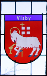Nikolaikirche Anklam, Hanse-Wappenfenster von Visby, Schweden (*2013)