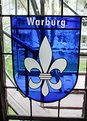 Nikolaikirche Anklam, Hanse-Wappenfenster von Warburg (*2016)