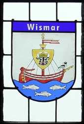 Nikolaikirche Anklam, Hanse-Wappenfenster von Wismar (*2015)