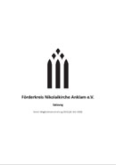 Förderkreis Nikolaikirche Anklam e.V. - Titelseite der Vereinssatzung (2015)