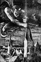 Abb. 1: Der Teufel und die Turmspitze von St. Nikolai Anklam