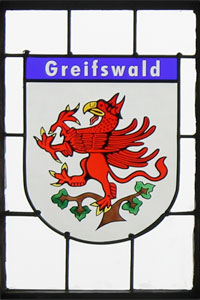 Abbildung 1: Hanse-Wappenfenster der Nachbarstadt Greifswald